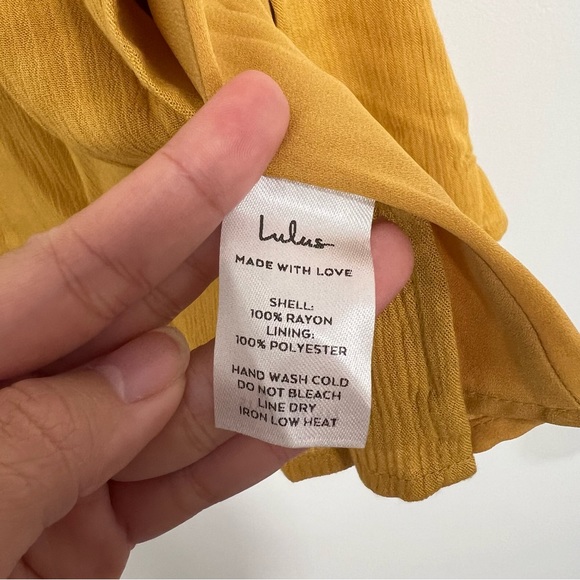 NWT Lulus Harbor Point Mustard Yellow Flutter-Sleeve Mini Wrap Dress - Picture 8 of 12